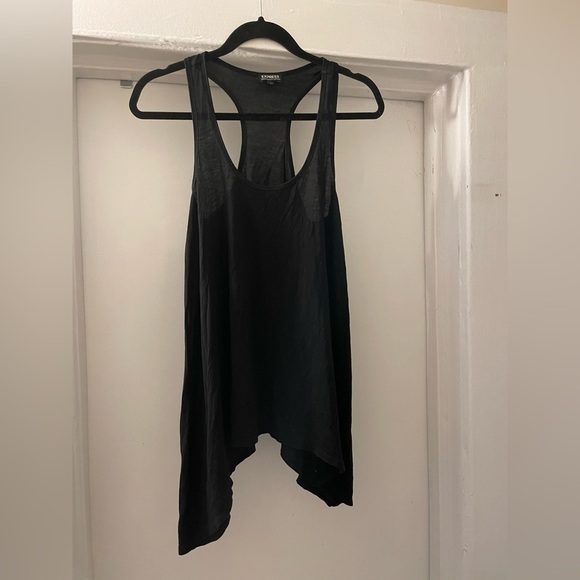 Express Black Racer Back Flowy Tank Top size Small - Picture 1 of 6